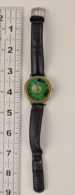 Vintage Fossil Men's Wrist Watch Liquid Floating Green Gears