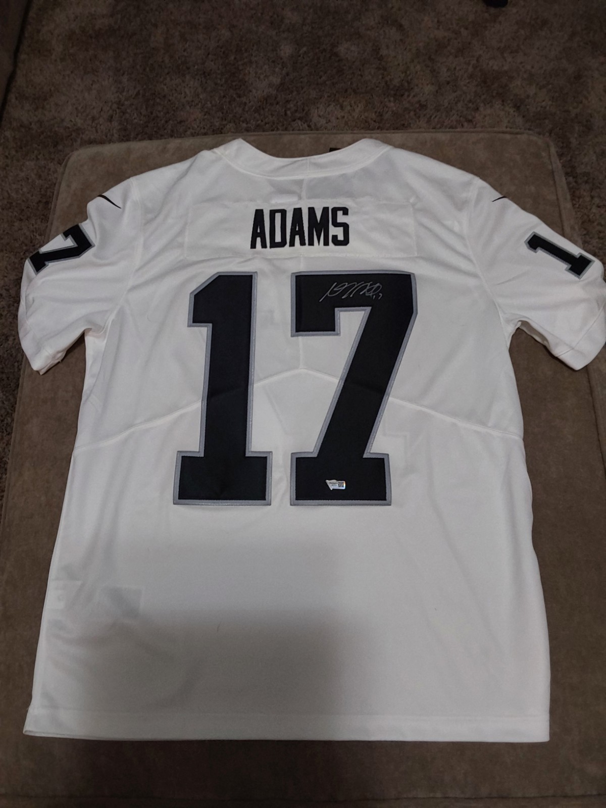 Davante Adams Autographed Signed Las Vegas Raiders Fanatics Authentic White Nike 