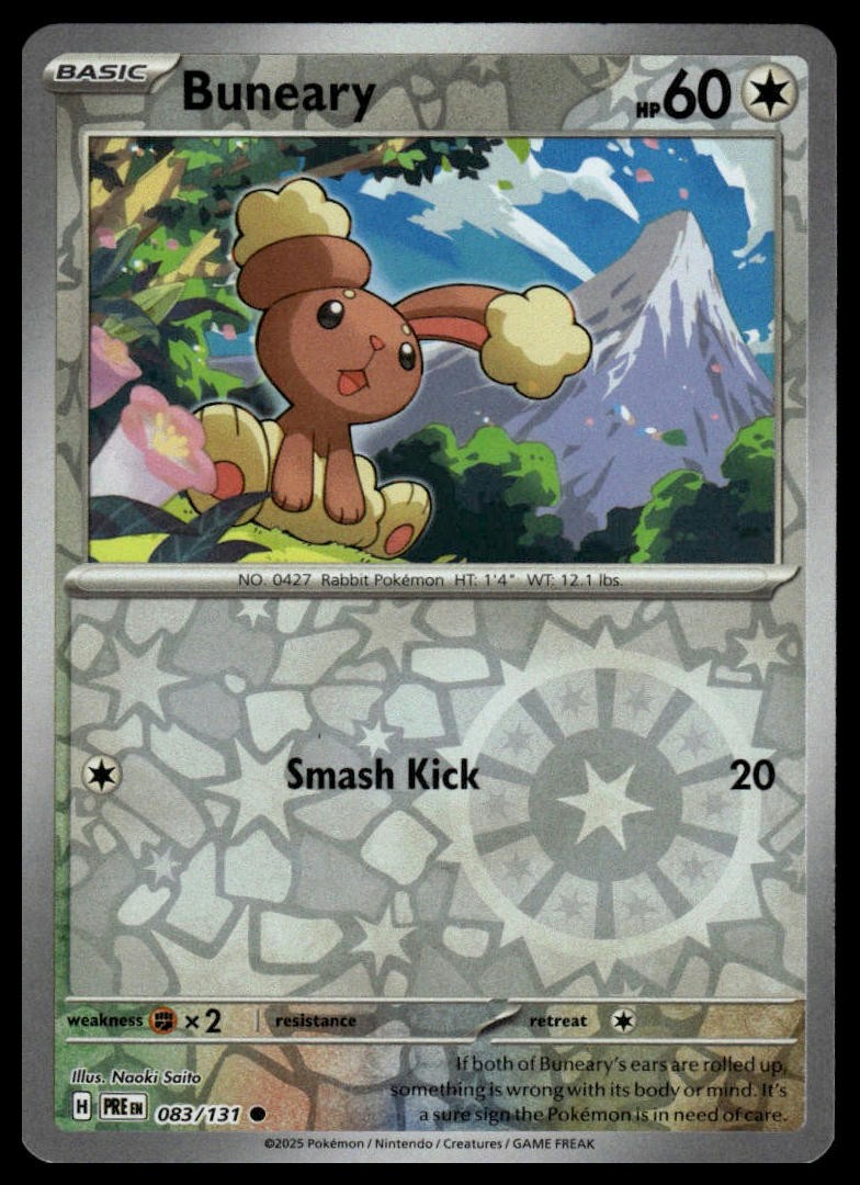 Buneary SV: Prismatic Evolutions #083/131 Reverse Holo Rare NM