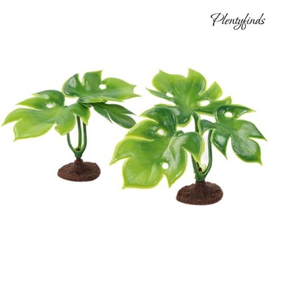 2 Stk. Miniatur Monstera Pflanze Puppenhaus Wichtel Diorama Deko 1:12 Neu