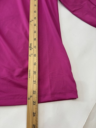 Peloton Top Women Size Medium Pink Logo 1/4 Zip Stretch Spinning Cycling Workout - Picture 9 of 10