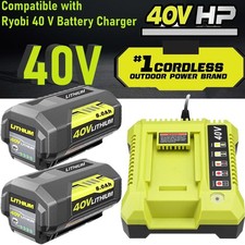 For Ryobi 40V With LED Battery / Charger Lithium-Ion 40-Volt OP406VNM OP40602