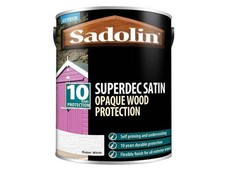 Image of Sadolin Superdec Opaque Wood Protection Super White Satin 5 Litre SAD5028827