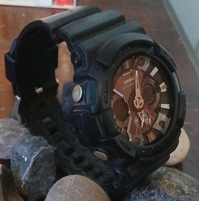 Casio G-SHOCK Black Resin Quartz Analog Sport Wristwatch Water-Resistant Men