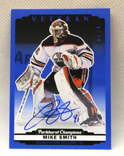 Mike Smith - 2022-23 Parkhurst Champions, BLUE Auto SP-04/15 - On-Card Oilers