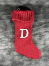 New Wondershop Initial Monogram Knit 19" Christmas Stocking Red Letters