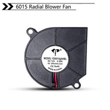 6015 60mm x 60mm x 15mm Radial Blower Fan 5V 12V 24V DC 2 Pin Cooling Hotend