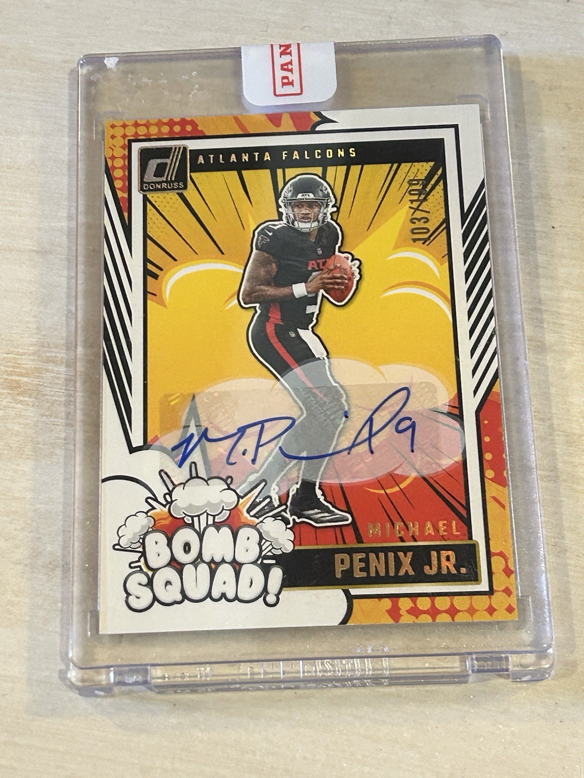 MICHAEL PENIX JR 2024 Panini Donruss Bomb Squad Auto /199 Fresh From Panini Sh