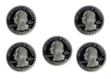 2007-S *Proof* 50 Statehood Quarters MT, WA, ID, WY, UT, DCAM. Shinny Coins!