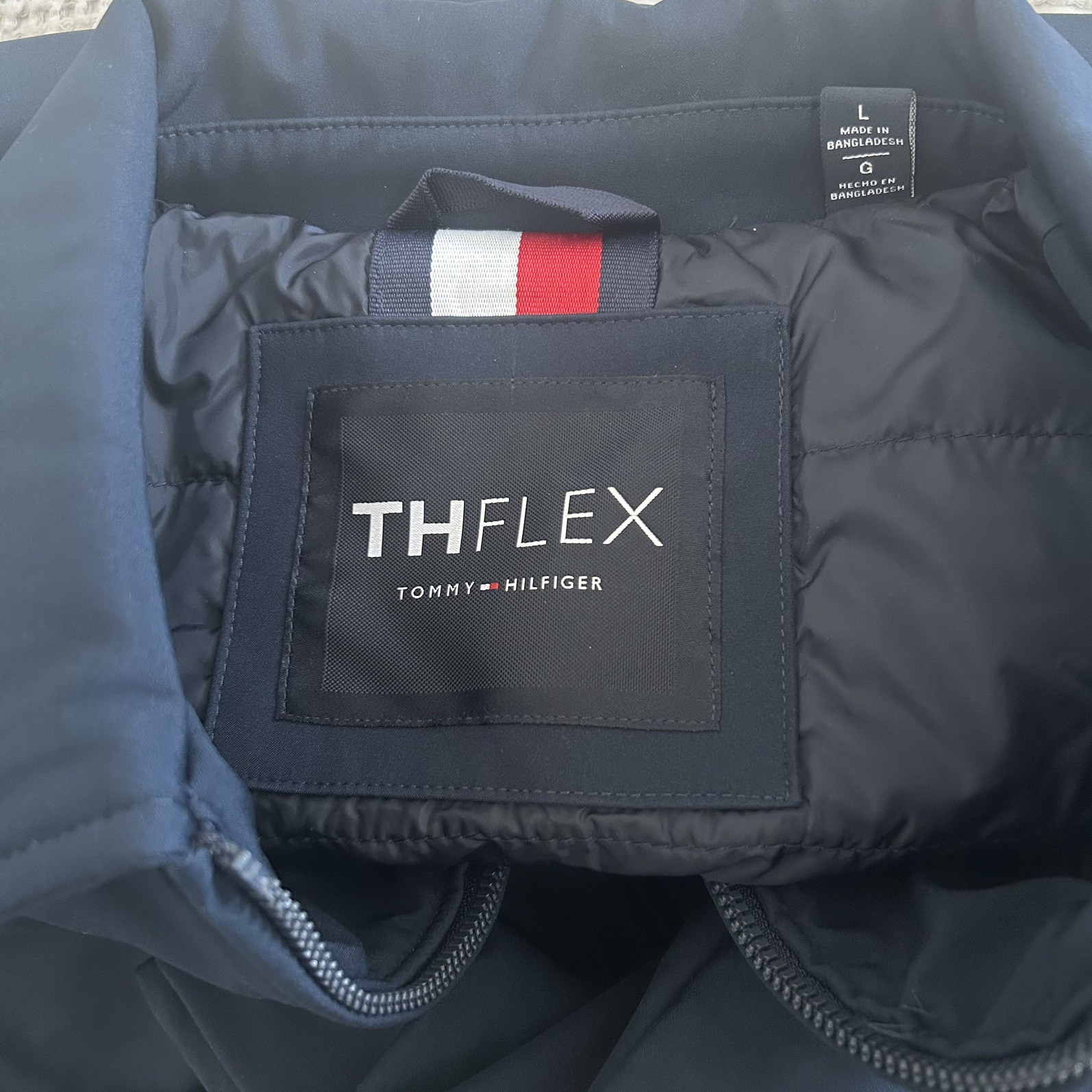 Tommy Hilfiger Men's Large Regular Fit Water Wind Resistant Bomber Jacket blue thumbnail 4