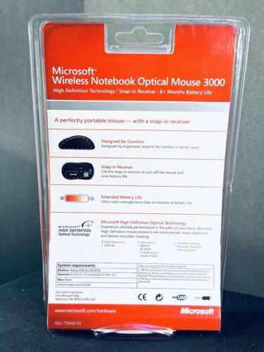 Microsoft Wireless Notebook Optical Mouse 3000 Model 1056 1051 NIP Sealed - Picture 2 of 3