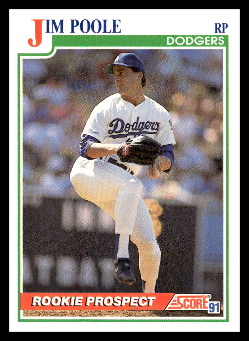 1991 Score  Jim Poole #357 Los Angeles Dodgers Baseball Card