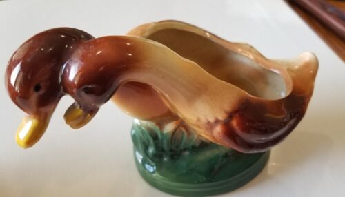 VINTAGE TWO CERAMIC DUCK PLANTERS - Picture 1 of 10