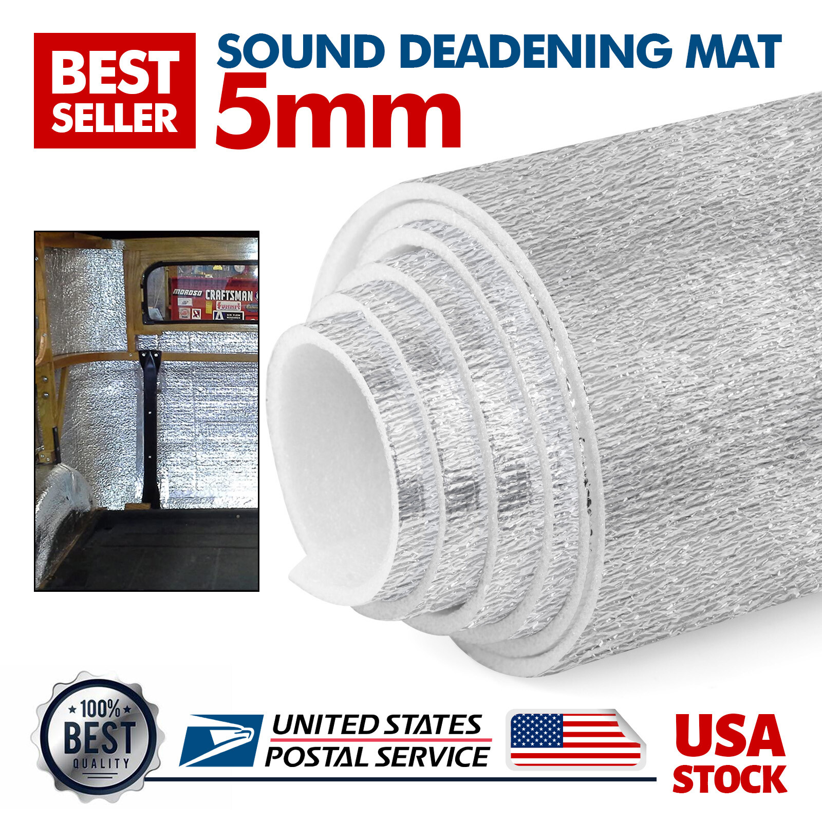 Car Heat Shield Insulation Deadening Mat Floor/Roof/Door Firewall Sound Deadener