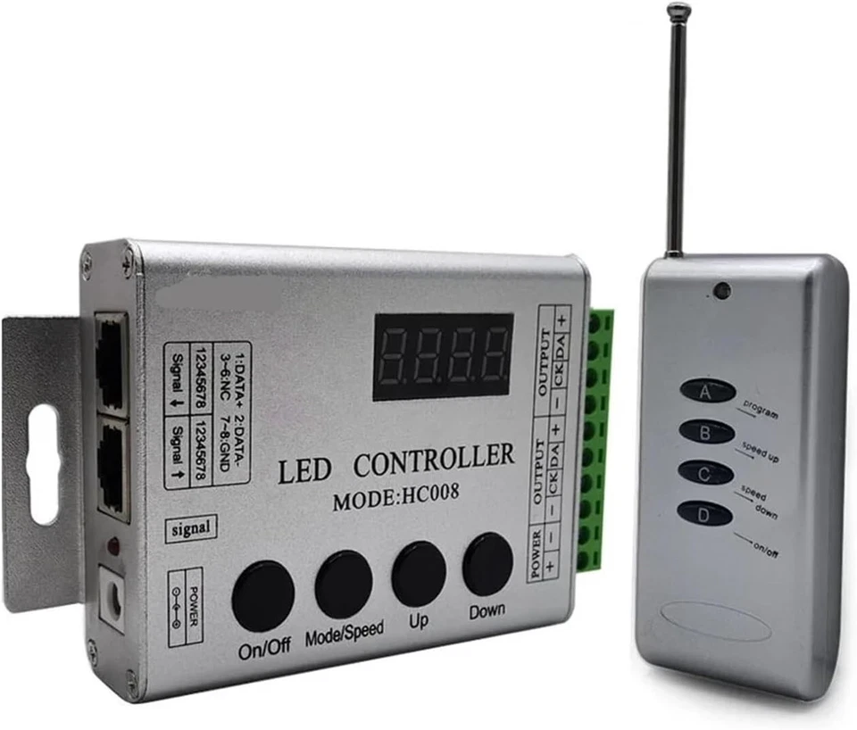 HC008 4Keys DC 5V -24V Programmable RGB LED Pixel Controller For WS2812 WS2811 - Image 2 of 4