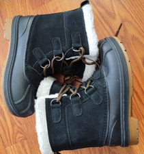 Kids Snow Boots Cat  Jack Unisex Black Rubber Waterproof Thermolite Suede Sz 4