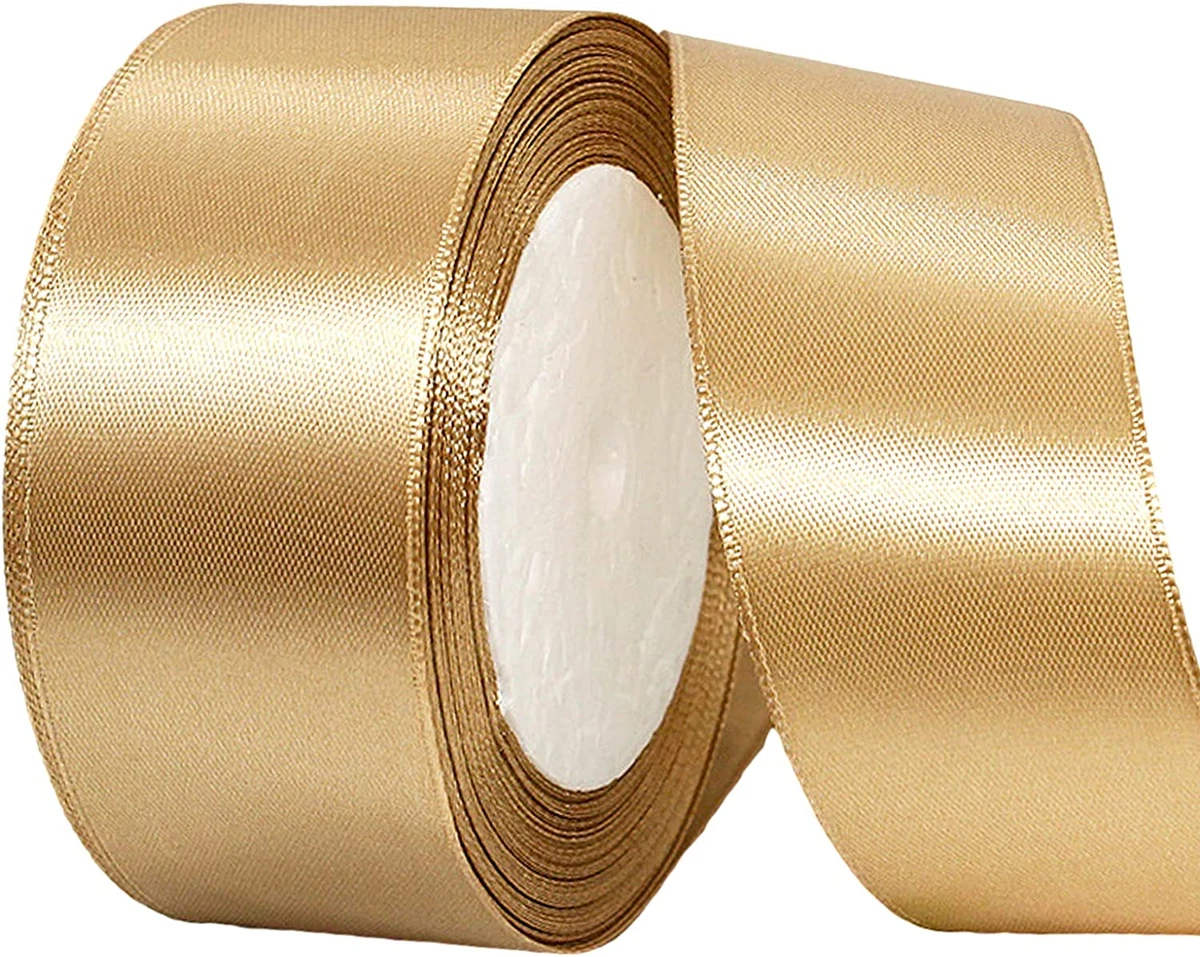 22m Champagne Gold Ribbon Satin Ribbon 40mm Wide,Thick Gold Ribbon Gift  Ribbon