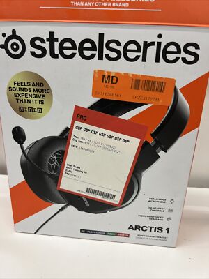 SteelSeries Arctis 1 Black Over the Ear Gaming Headsets Used