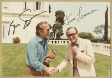 Jack Lemmon & Ben Gazzara - Authentic large photo signed in person - Cannes 1982