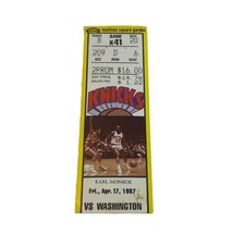 1987 WASHINGTON BULLETS vs KNICKS 4/17 MSG ticket stub MALONE 22 pts King 29 pts