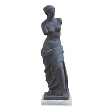 Venus von Milo Skulptur aus Tabelle IN Marmor Grau Rauch Basis Alabaster H 40cm