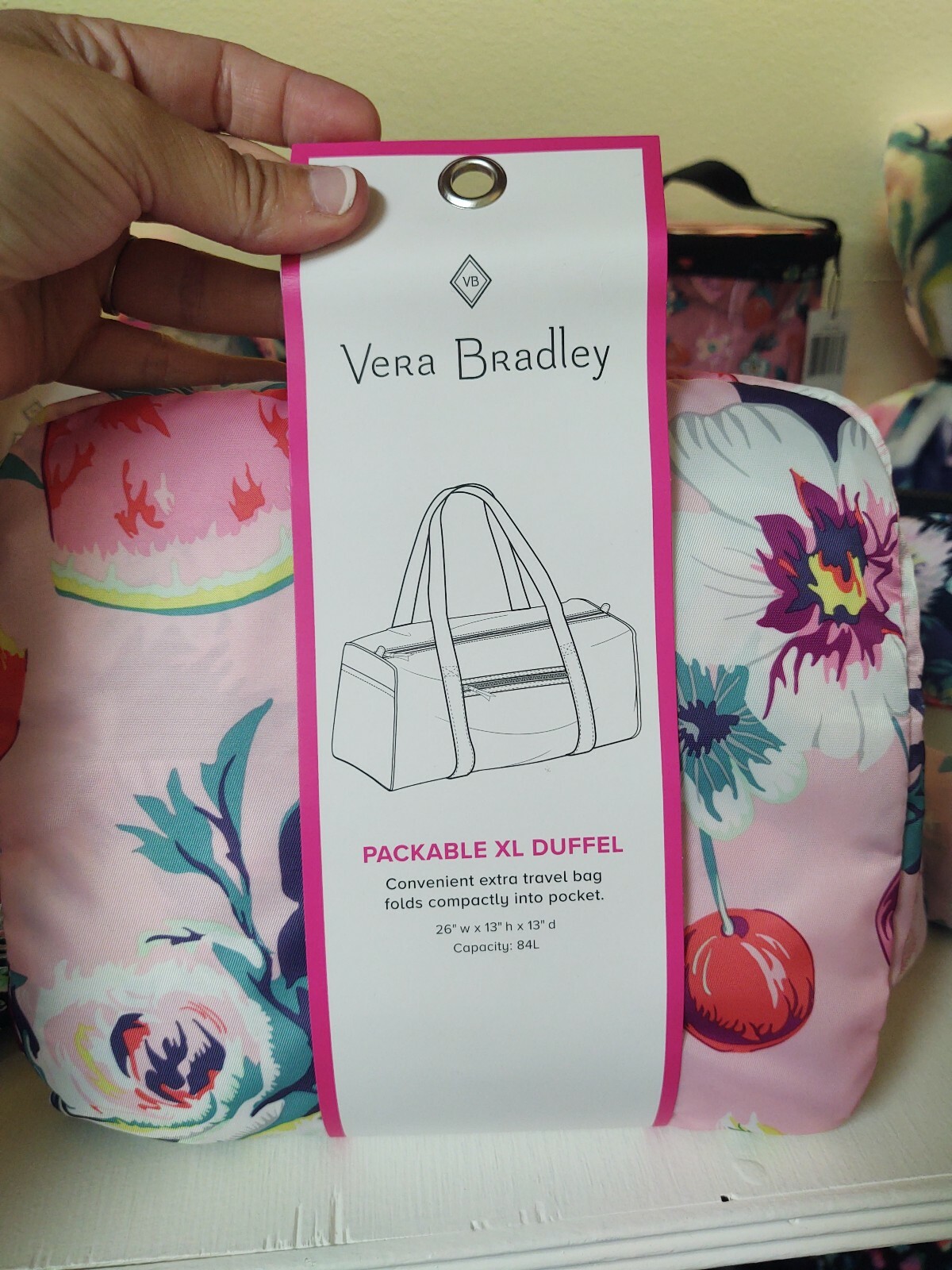 vera bradley xl duffel travel bag