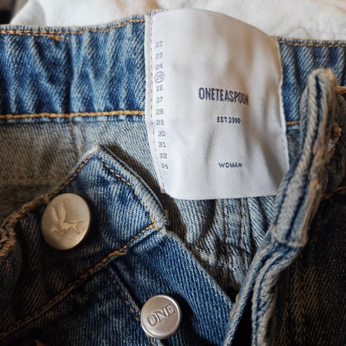 New One Teaspoon Colorado Bandits Shorts Womens 25 Blue Denim Distressed Revolve - Picture 6 of 6