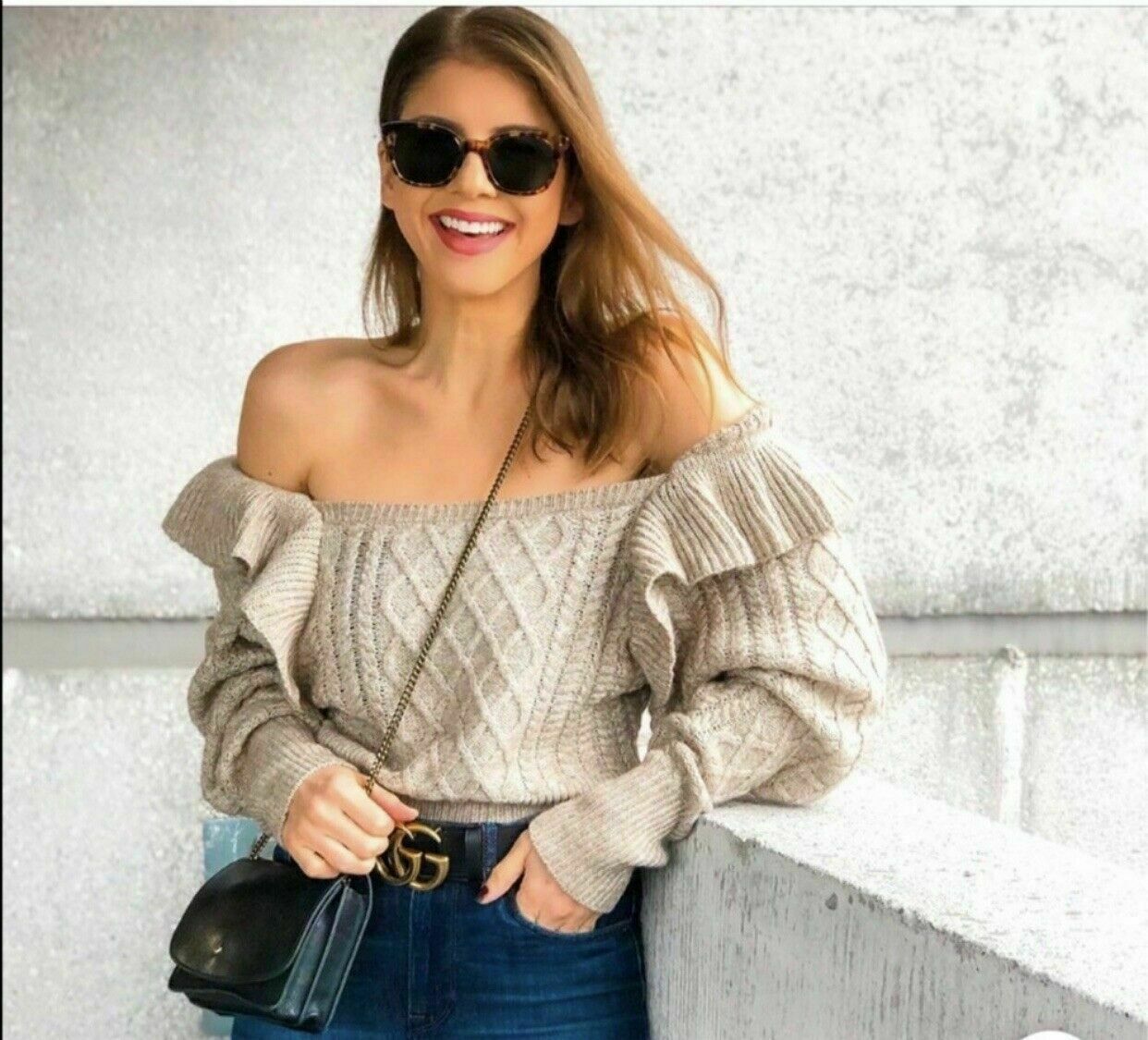 h&m flounced jumper