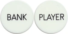 SET OF PLAYER AND BANK BUTTONS 2 Buttons For BACCARAT Casino GAME