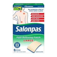 Salonpas Pain Relieving Patch for Back, Neck, Shoulder, Knee Pain and Muscle,,,,