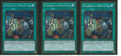 YU GI OH 3x  FEHLERHAFTE VERHAFTUNG  PGL3-DE089 GOLD RARE 1.AUFLAGE