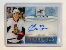  2014-15 UD Ice Premieres Rookie Autographs #IPACL Curtis Lazar Senators Bruins