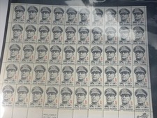 US Stamp 1971 Mint Sheet Scott #1424, Gen. Douglas MacArthur, 50 stamps of 6c