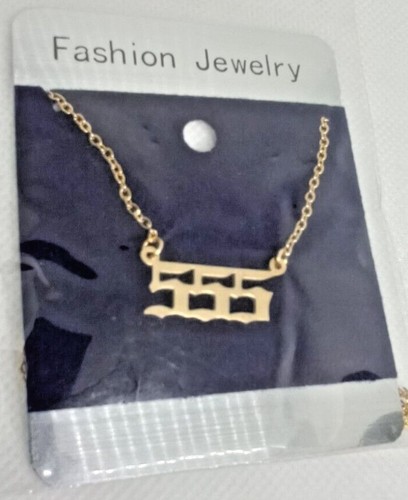 Angel Number Stainless Steel Necklaces in Gold or Silver Numerology Old English - 第 15/24 張圖片