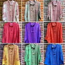Shiva Buddha Ganesh Om Krishna Seamless Boho Cotton Free Size Yoga Kurta Shirt