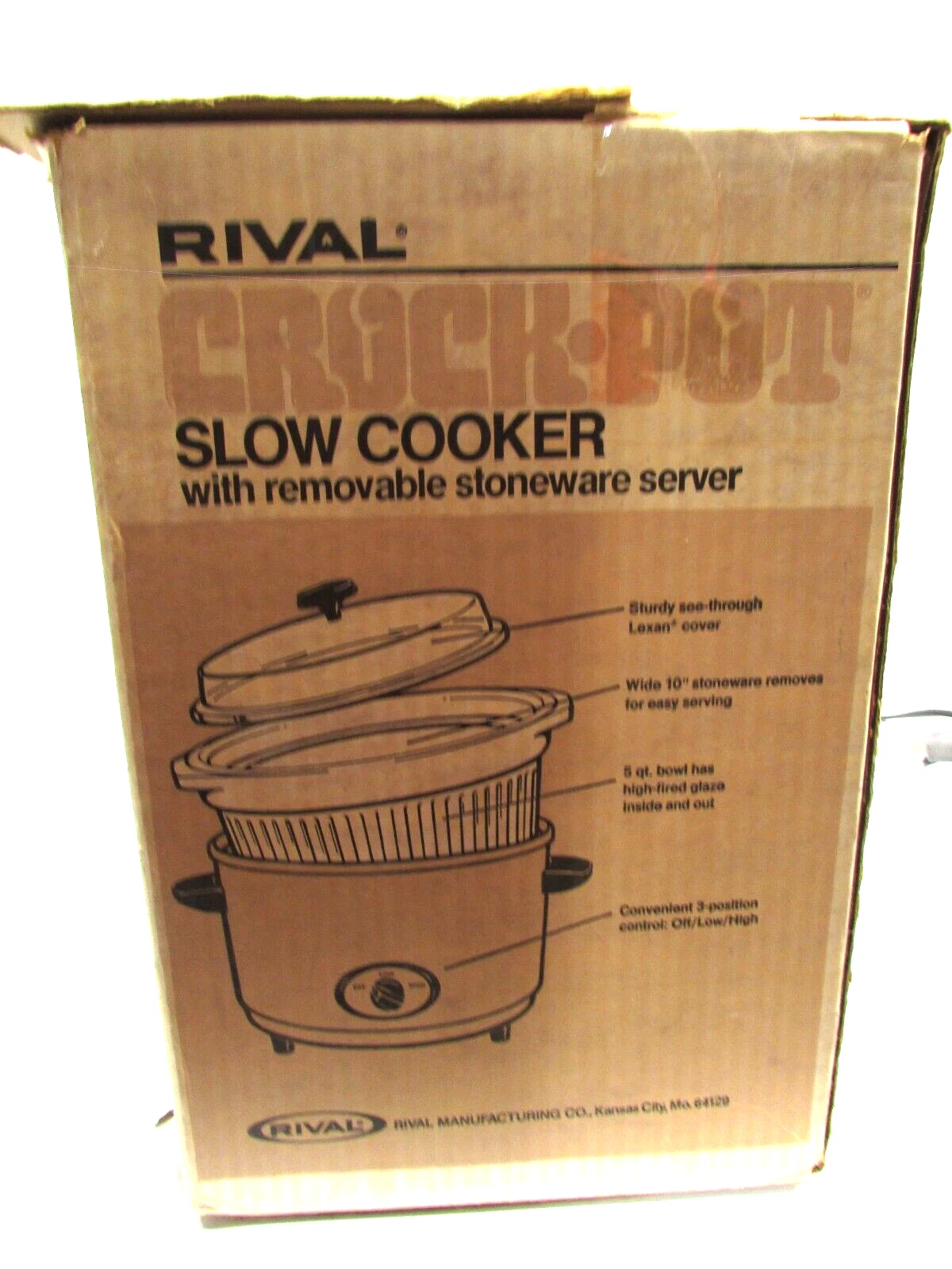 RIVAL Crock-Pot Model 3350/VINTAGE 5 Quart Removable Stoneware Slow Cooker works