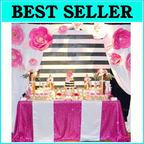 High-Density Fuchsia Sequin Table Linens 90x156 for Birthdays & Celebrations