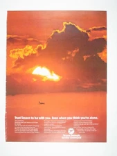 Vintage 1971 Texaco Strategic Service Aviation Print Ad Skies Sunset Clounds
