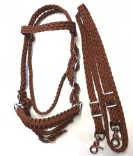 Pony Bitless Bridle Pony Side Pull Hackamore Pony Tack Brown with reins