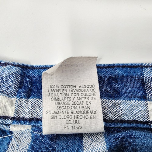 Vtg 90s Brittania Kids Boy Girls 16 24x9 Cotton Gingham Plaid Shorts Snap Button - Picture 6 of 12