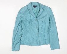 Ann Taylor Womens Blue Jacket Blazer Size S Button