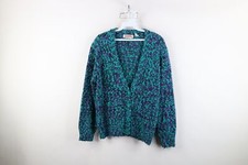 Vintage 90s Streetwear Womens Size Large Textured Knobby Knit Cardigan Sweater