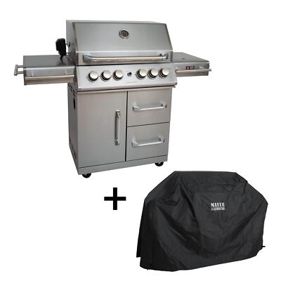 Gasgrill Grillstation Edelstahl Infrarot Backburner 4 Hauptbrenner Seitenbrenner