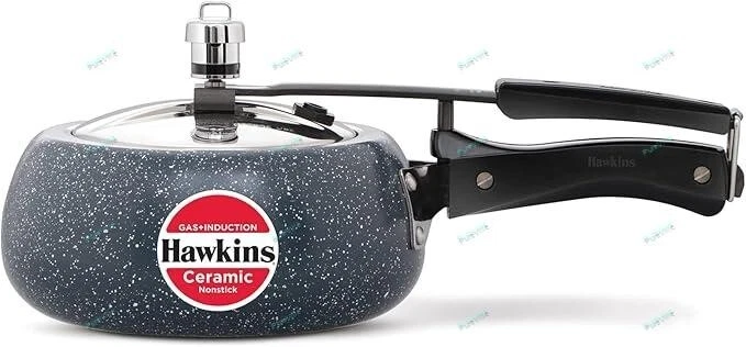 Hawkins 2 Litre Ceramic Nonstick Pressure Cooker,Granite Contura shaped Cooker