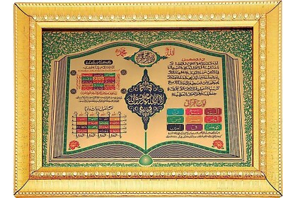 Bismillah With Mecca & Madina Golden,Green,Red & Blue color Photo Frame & Wall