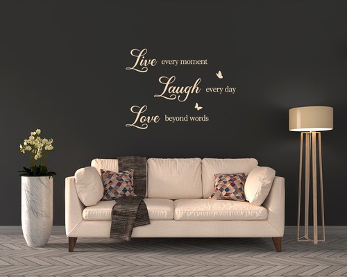 Live Every Moment, Laugh Every Day, Love Beyond Words Quote Wall Art Vinyl Decal - Picture 87 of 131