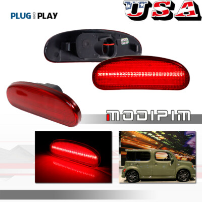 Red Lens Reear Fender Side Marker Lights For 2009-2014 NISSAN CUBE # 26190-1FC0A