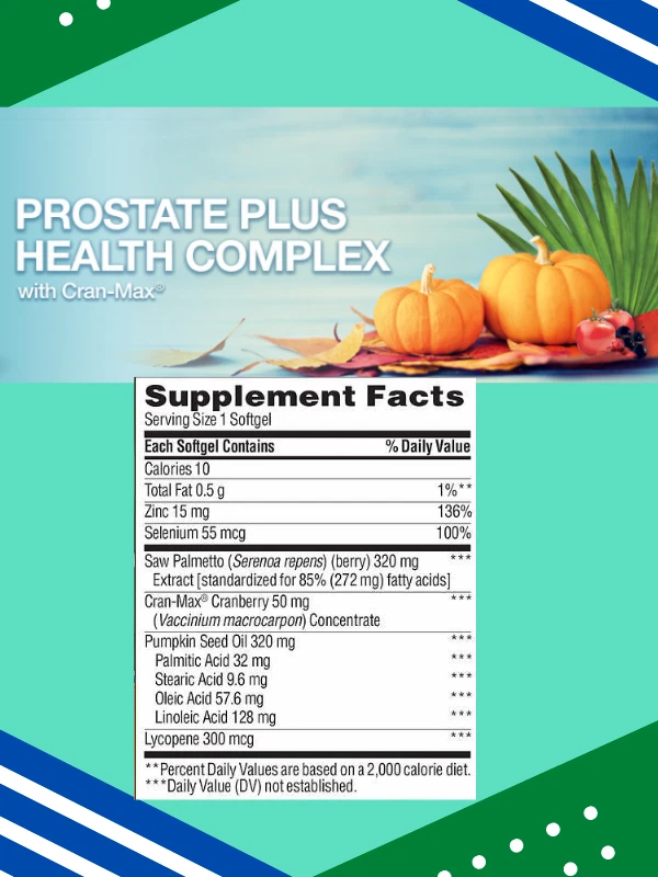 Trunature PROSTATE PLUS HEALTH COMPLEX 250 Softgels Saw Palmetto with Zinc - Image 2 of 4