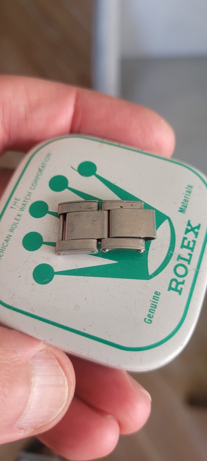 Vintage Rolex 19mm steel riveted 6635 or 7205 genuine Swiss bottom links