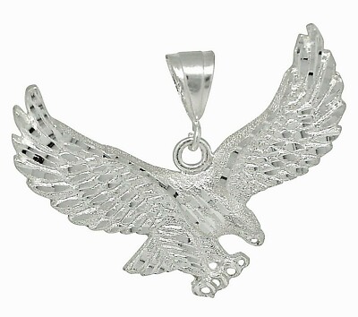 Sterling Silber .925 Fliegender Adler Anhänger Halskette Charm Made in USA